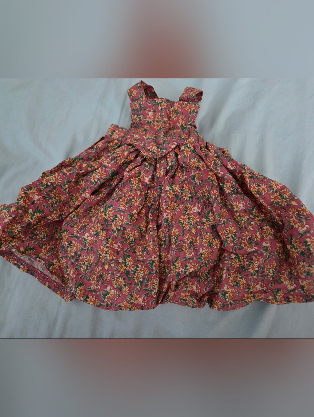 American Girl Doll Dress 18" Doll Seamstress Made Jumper Sunflowers